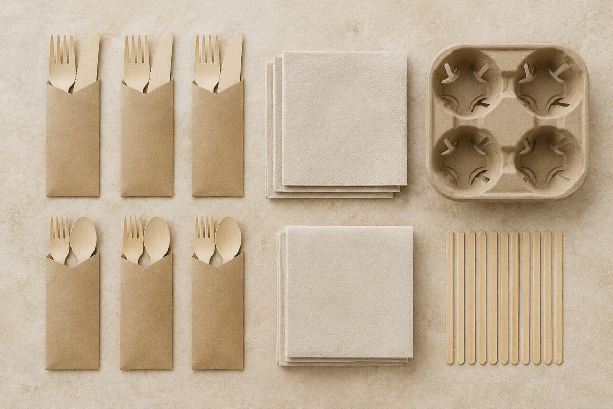 Cutlery & Tableware — the packaging range laid out flat